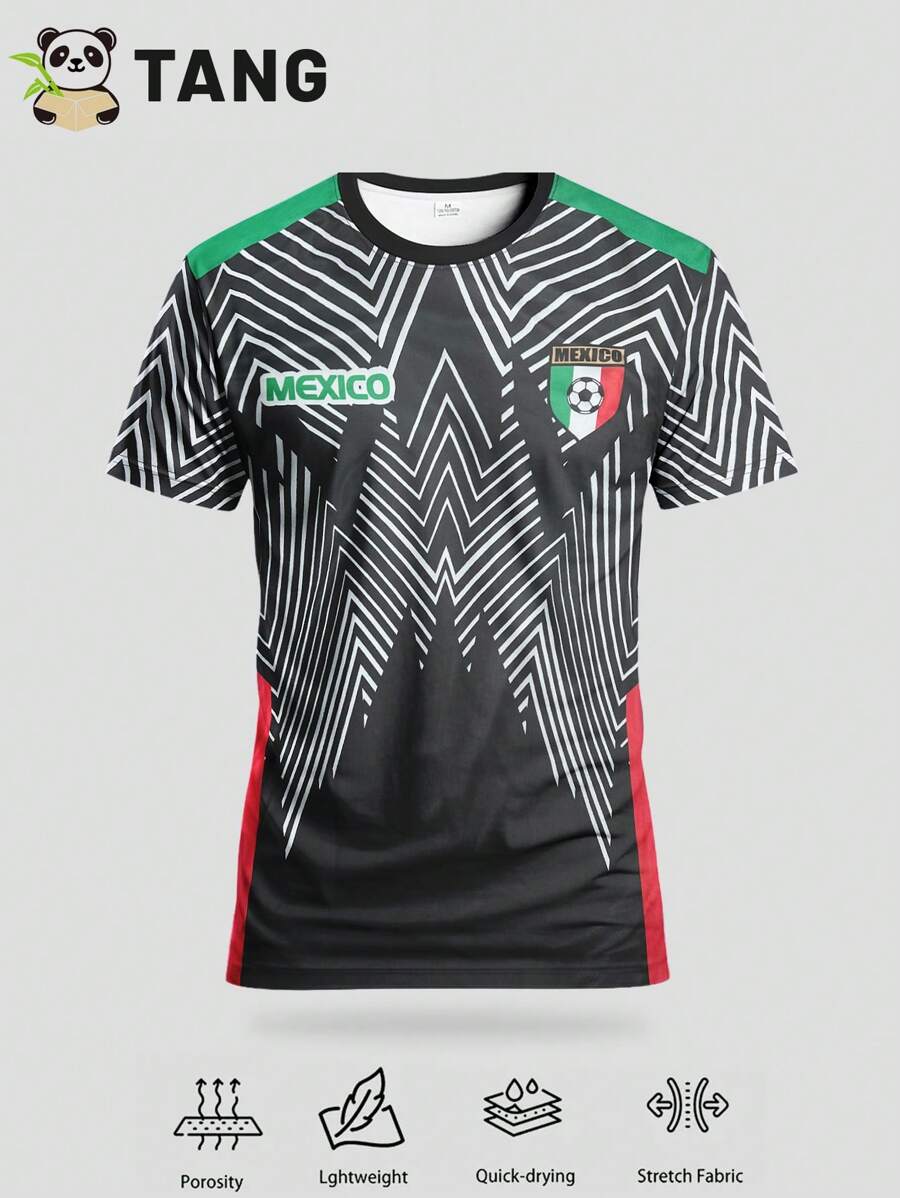 Mexiko Herren Fußball Trikot, bequemes Fußball Shirt für Fußballspiele, Sportmannschaft, Kurzarm Sportbekleidung