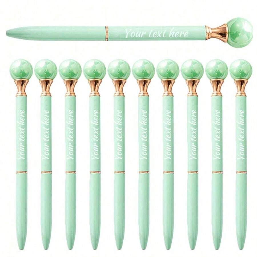 10 Piezas de Bolígrafos de Perla Personalizados - Bolígrafos de giro de metal de lujo, personalizables para escuela, oficina, hogar, fiesta, Navidad, cumpleaños, boda
