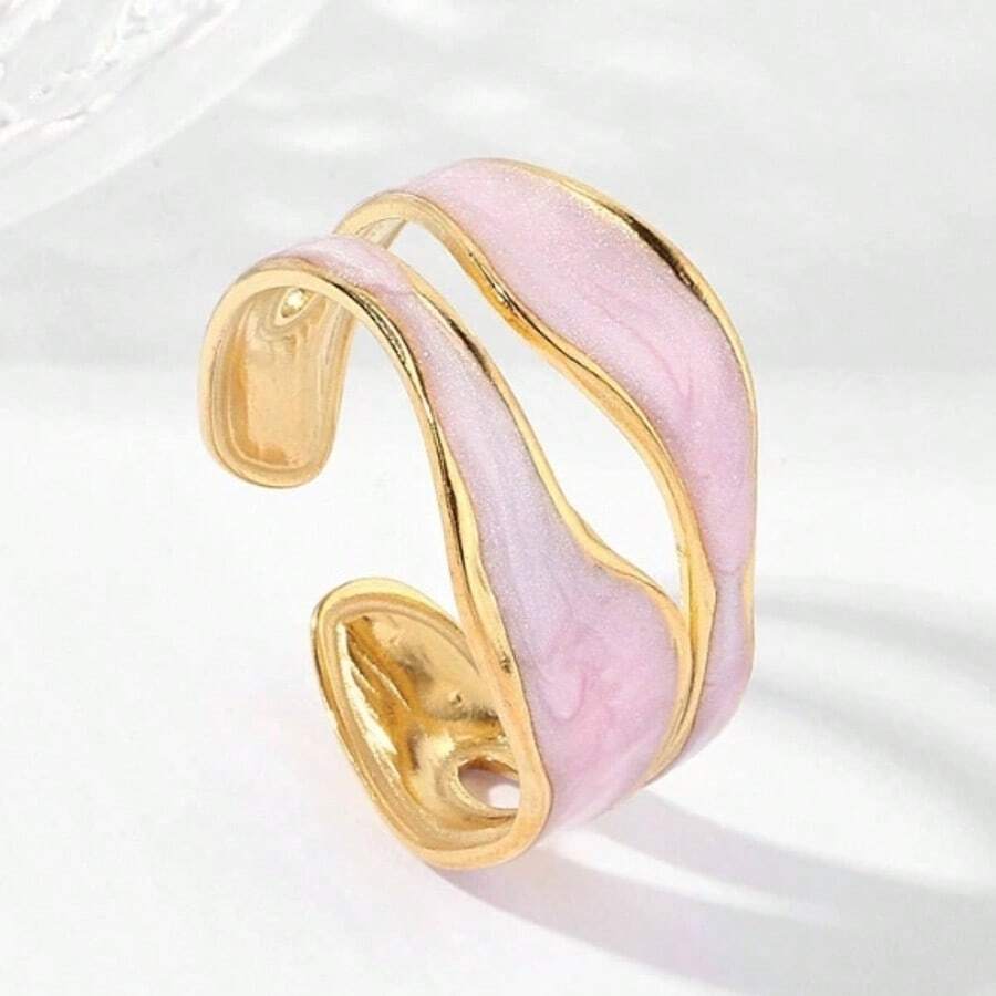 1 Stück modischer und eleganter Cut Out Titan-Stahlring