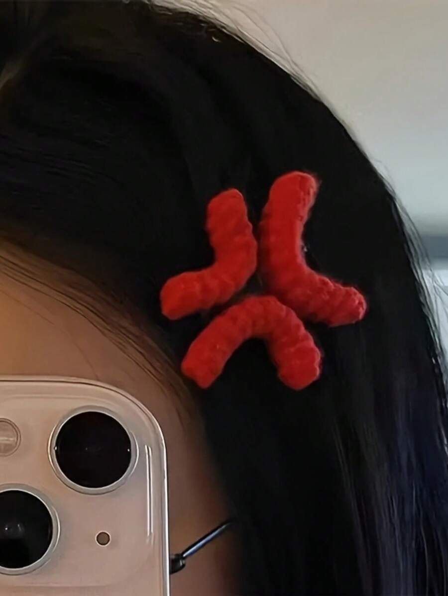 1pc/2pcs Cute Plush Angry Expression Hair Clips - Ladies Funny Cartoon Alligator Hair Clip, Solid Color, Minimalist & Fashionable Claw Clips Hair Claws Hair Barrettes