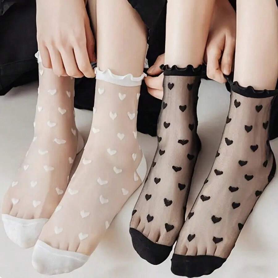 2 Pairs/4 Pairs Women Sheer Tights With Mushroom Ears Design
