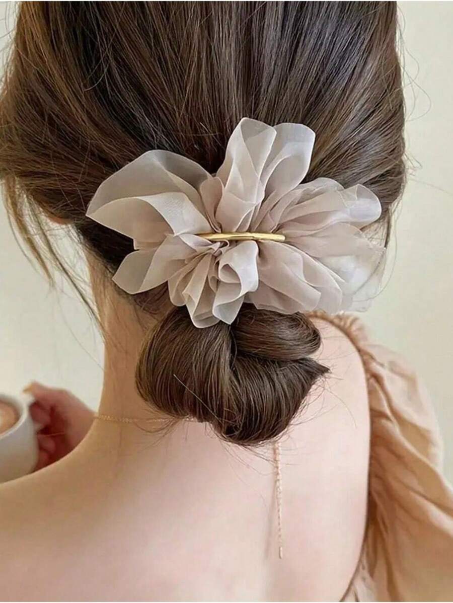 1pc Elegant Floral French Hair Clip, Delicate Hairpins For Ponytail, Bun Hairstyle Accessories Claw Clips Hair Claws Hair Barrettes