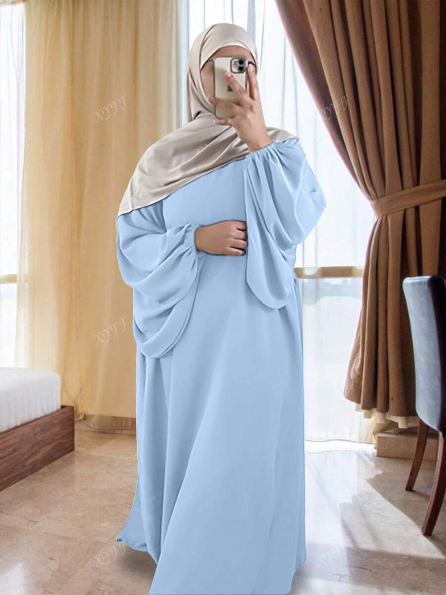 Halat arab casual confortabil pentru femei, culoare uni - fără eșarfă, toamnă
