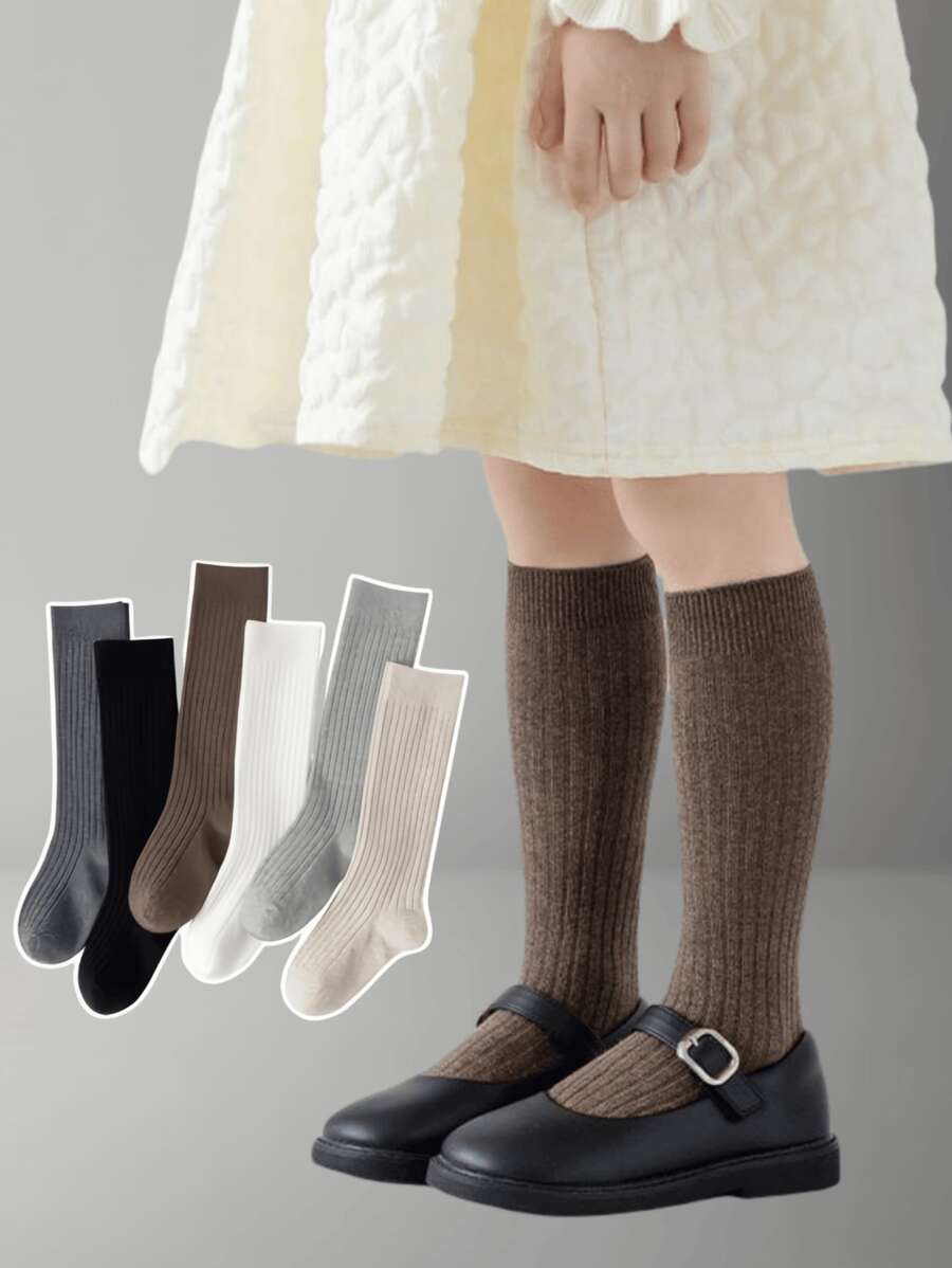 2 Paar Kinder Kniestrümpfe, modisch & bequeme lange Socken für Kinder, vielseitig für Frühling/Herbst