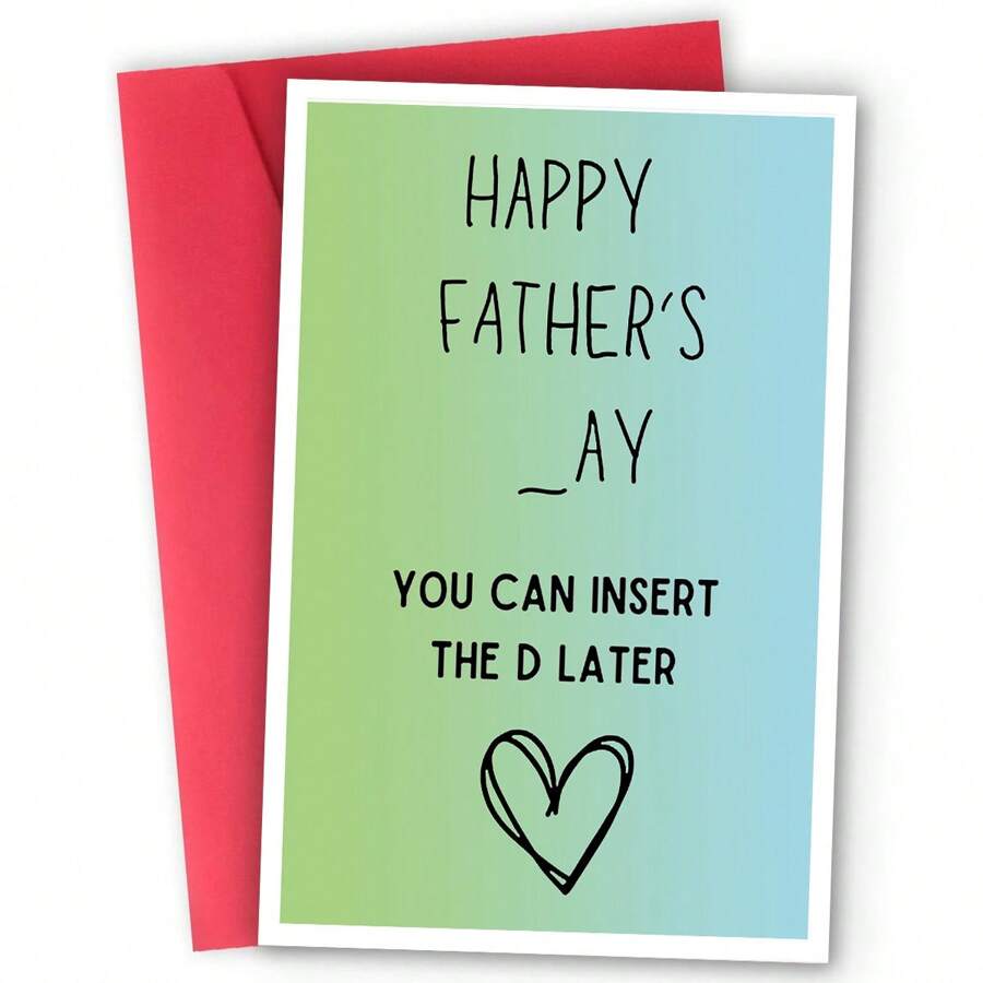 1pc, Fun Father's Day Greeting Card. (With Envelope) High Quality Paper, "I HOPEYOUR FATHER'S DAY IS AS GOOD AS YOUR DI_" Suitable For Father's Day, The Perfect Gift Card For Dad On Father's Day. Greeting Card (12cm/4.7inx17cm/6.7in)