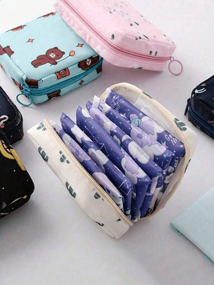 1pc Summer Sanitary Napkin Storage Bag, Pad Storage Pouch, Storage Case For Menstrual Pads, Lipstick, Coins, Suitable For Students, Women, Home, Bedroom