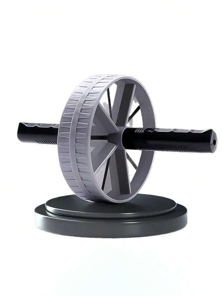 1pc Abdominal Wheel Roller - Fashionable Grey & Black, ABS Material, Unisex Non-Electric Home Fitness Equipment - Perfect For Core Strength, Muscle Training And Weight Loss, Gym Accessory
