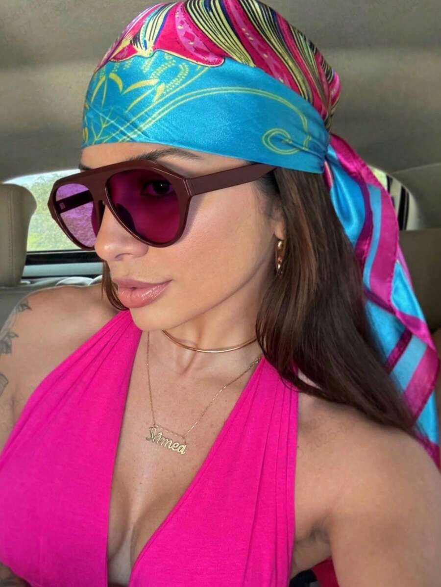 1pc Women Pilot Glasses, Multi-Color Leopard Print Retro Boho Style, Unisex Plus Size Street Fashion Y2K Chic Decoration Glasses, Beach Shades Suitable For Vacation And Driving
