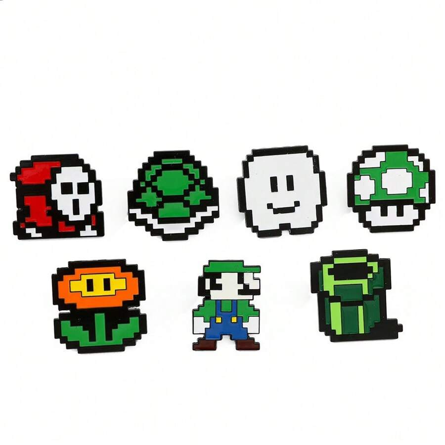 SuperMario SuperMario 1/3/4 Pcs Creative Cartoon Personalized SuperMario Metal Badge Game Character Enamel Brooch Men's And Women's Clothing Bag Accessories Decorative Pin Souvenir A Gift For Friends