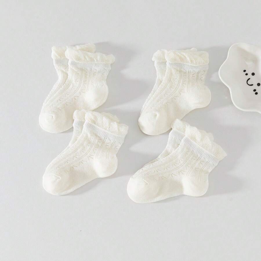 3 Pairs Mixed Newborn Baby & Toddler Anti-Slip Short Mesh Socks For Indoor Crawling, Summer Thin Style