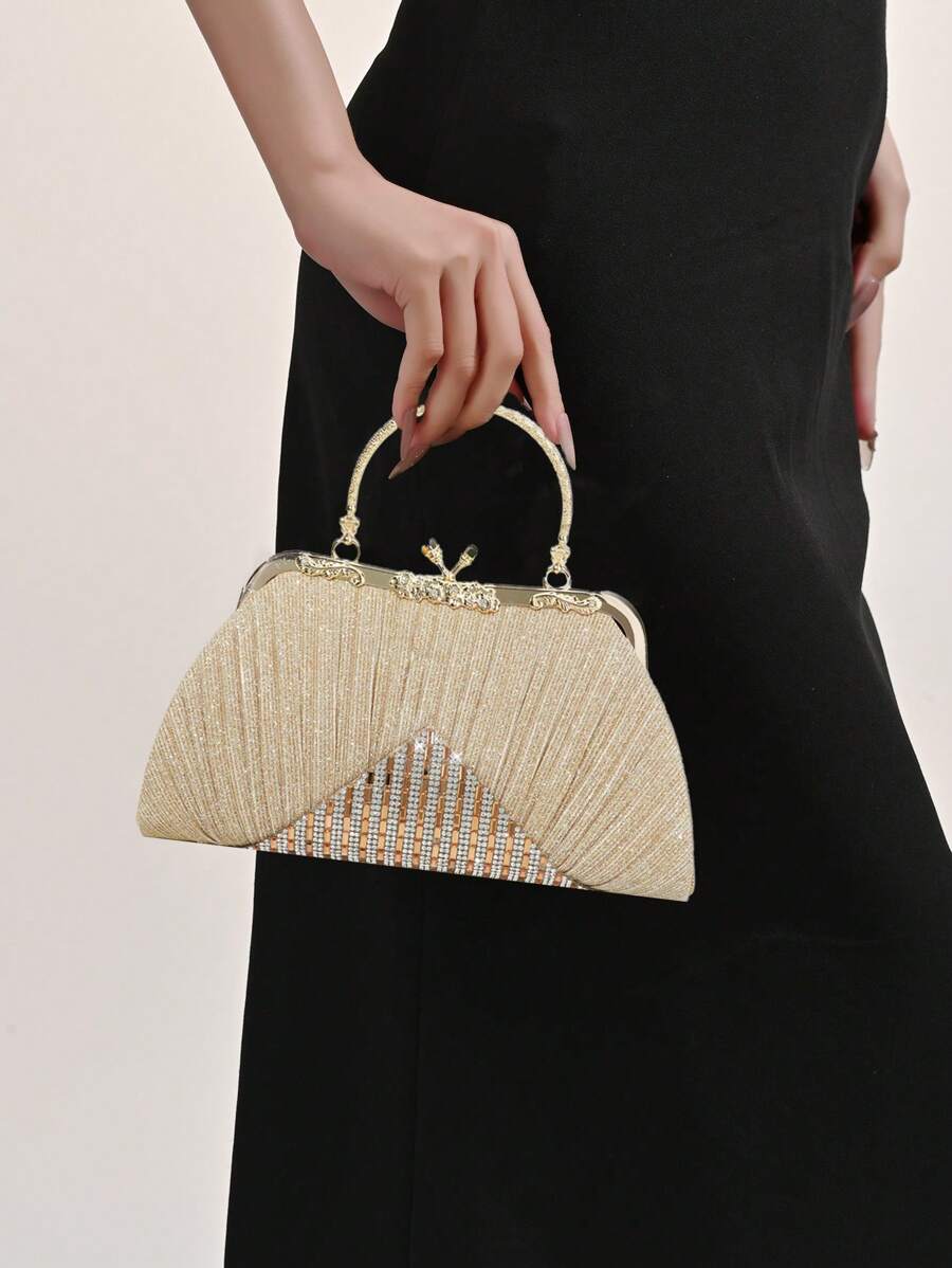 CHAMPAGNE- Sparkling Rhinestone Evening Formal Bag Evening Clutch Purses For Women - Vintage Evening Bag Accessories For Women Clutch Wedding Party Formal