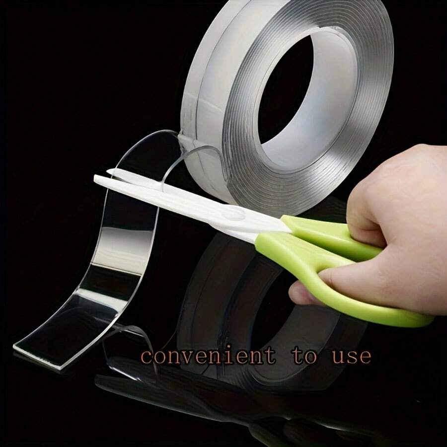 2pcs Reusable Silicone Double-Sided Adhesive Tape, Waterproof Glue For Plastic & Glass Surfaces, Suitable For Arts, Crafts, Wall Decor, Indoor Use