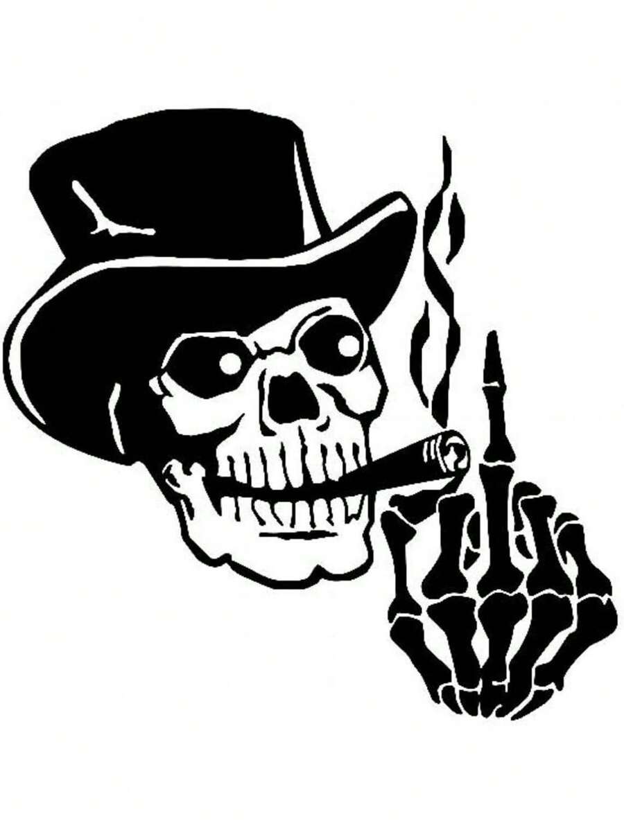 PVC Skull Pattern Windshield Car Rear Window Decal - Vinyl B-Pillar Car Protection Decal, Easy To Apply And Remove Large Vinyl Glass Decals