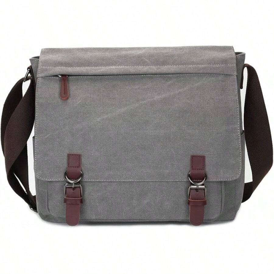 Canvas Messenger Bag For Men Women,Travel Satchel Shoulder Bag 15.6 Inch Laptop Bag Briefcase Business