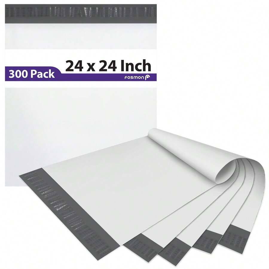 Fosmon 24" X 24", Large Self-Seal Tear-Proof Polyethylene Mailers - 9 25 50 100 200 300 Pack