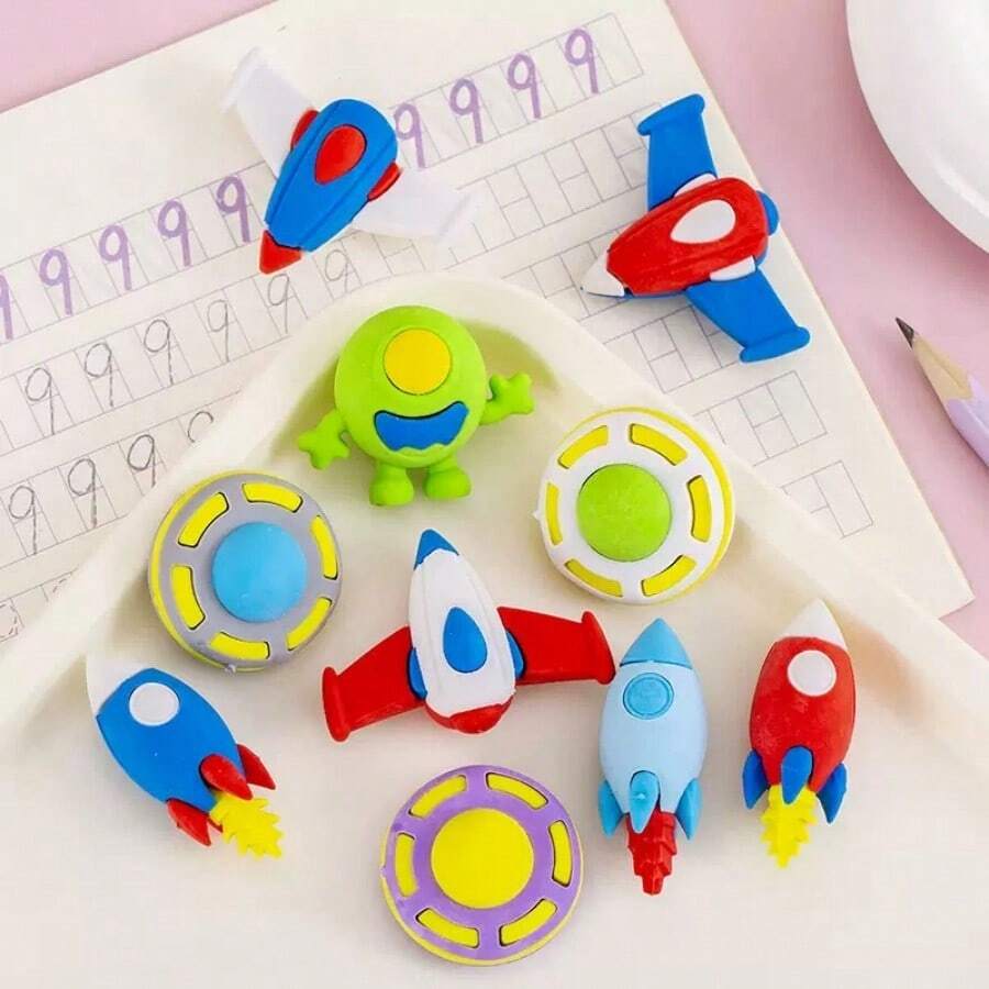 (3 pezzi a motivo casuale) Gomme da cancellare creative e carine a tema astronauta e spazio, regali e premi per articoli di cancelleria per studenti
