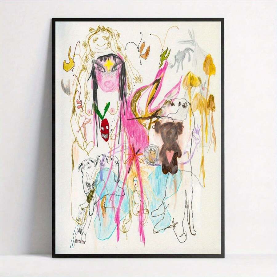1 Pezzo cartellone su Tela, Stampa Artistica con Testo di Album di Beabadoobee, Opera d'Arte su Tela, Pittura Murale da Regalo, per Camera da Letto, Ufficio, Soggiorno, Caffè, Bar, Decorazione Parete, Decorazione Casa e Dormitorio, Senza Cornice