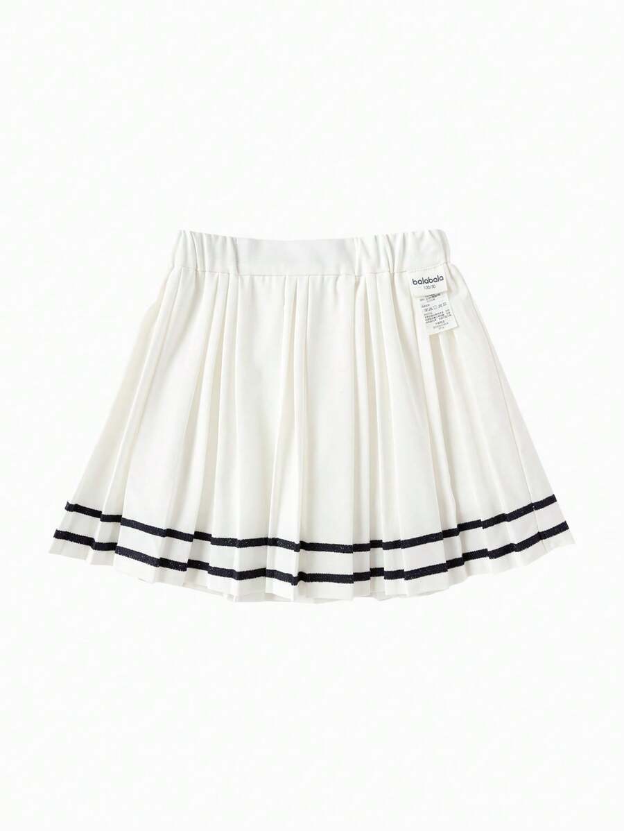 Balabala Saia plissada para meninas, estilo verão preppy