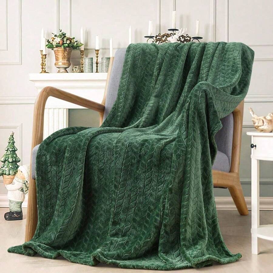 Soft Fleece Blankets, Ultra Cozy Flannel Throw Blankets For Adults, Lightweight And Washable Blanket Perfect For Couch, Sofa, Bed, Or Office Use, Warm Plush Blankets Ideal For All Seasons (50 X 60 Inches, Green Shade)