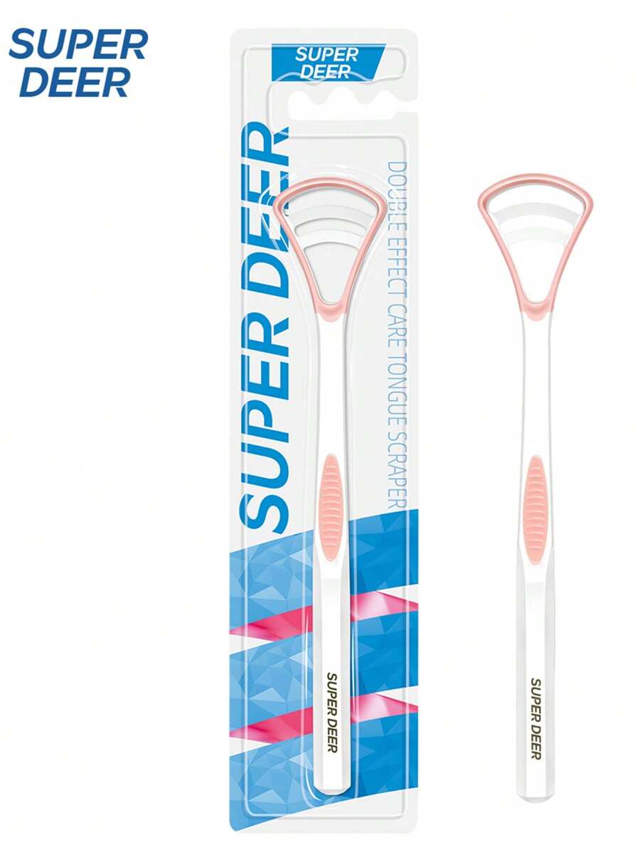 Fawnmum Fawnmum Tongue Scraper, Flexibility Tongue Scrubber For Bad Breath,For Oral Care & Hygiene, Pink