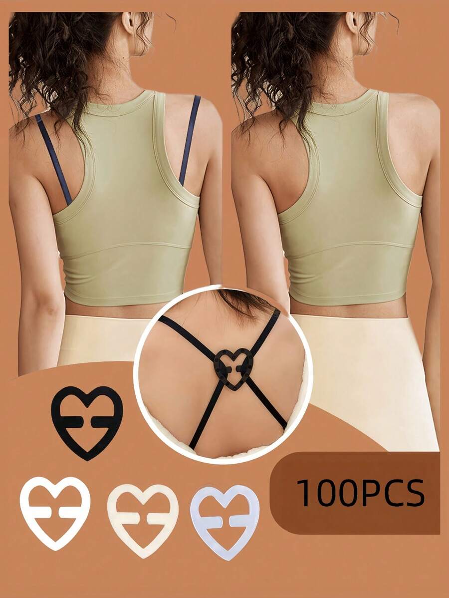 4 Pieces/Set Of Heart-Shaped Bra Buckles, Invisible Anti Slip Bra Buckle Accessories For Body Care, Suitable For Travel, Sports, Outdoor Activities, Christmas Gift Giving