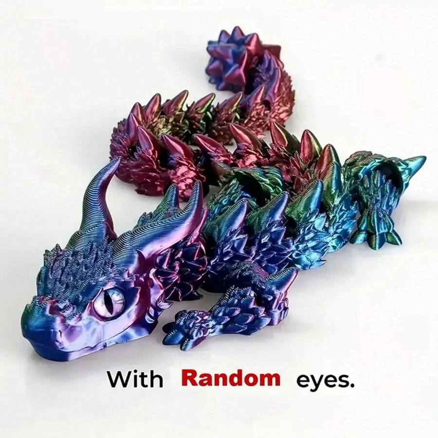 1 pieza Estatua encantadora de dinosaurio de doble cuerno impresa en 3D con ojos aleatorios - Ideal para recuerdos de fiestas temáticas, regalos de cumpleaños, obsequios para fiestas, usar como decoración de automóvil, decoración del hogar y automóvil, sala de estar, entrada y exhibición de mesa
