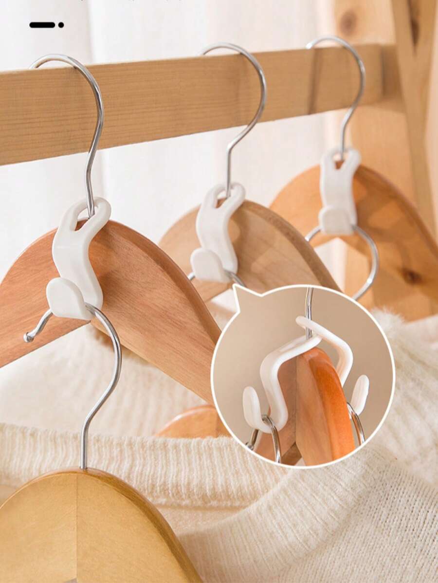 10/20 pièces Cintres de vêtements en plastique épaissi avec connecteurs crochets empilables, pour l'organisation des armoires, des salles de bain et des retours à l'école