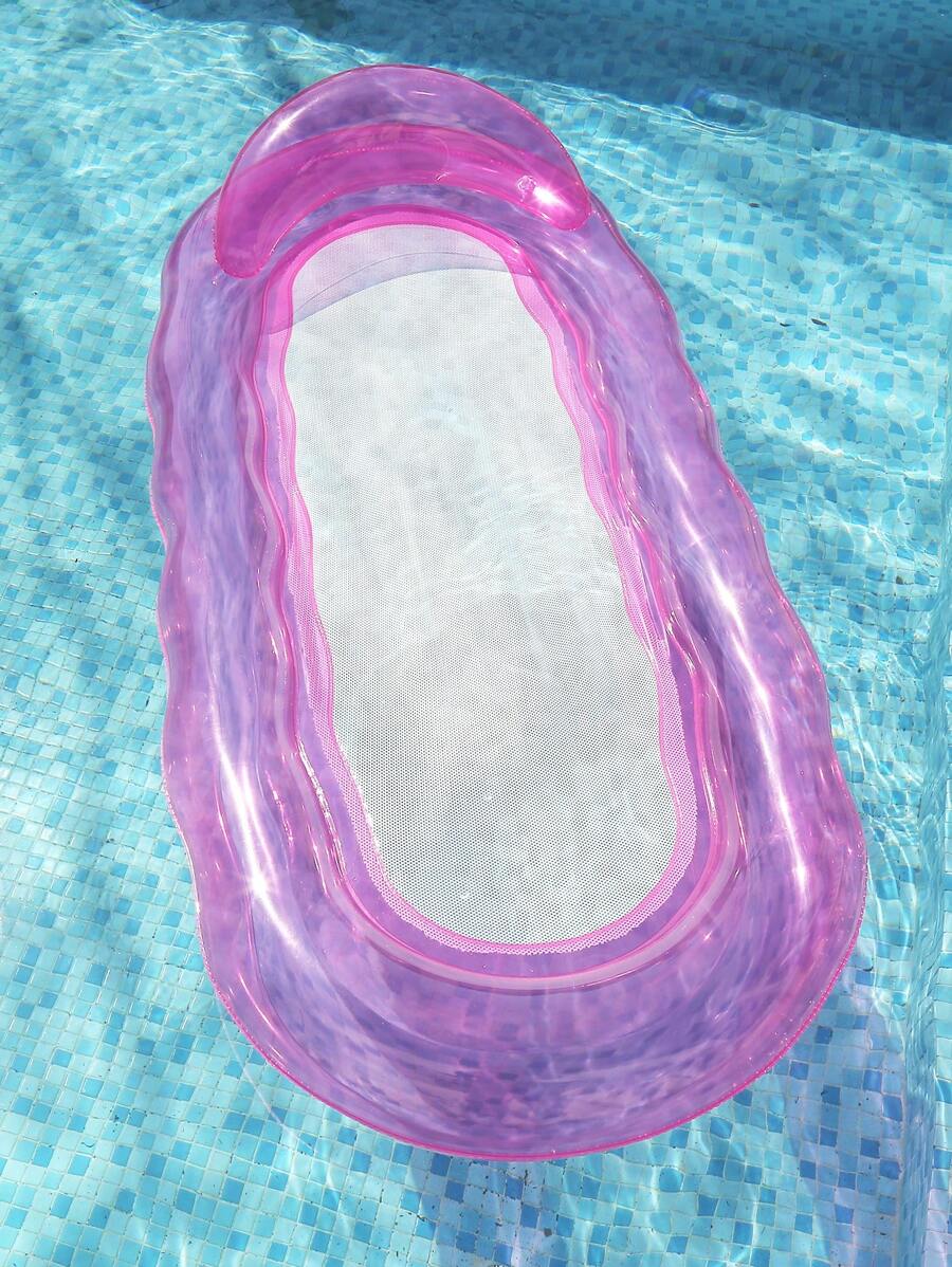 1 pieza Silla flotante inflable de ola transparente, flotador de piscina y playa para adultos, para uso en fiestas, regalo perfecto de verano, balsa de piscina, tumbona multifuncional para diversión y relajación de vacaciones de adultos, artículos esenciales de playa, accesorios de playa