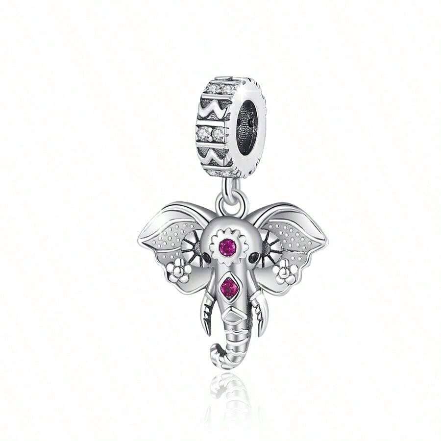 Wysokiej jakości modna posrebrzana zawieszka z serii Animal Sacred Elephant Charm, nowy bestseller do biżuterii DIY Bransoletka/Naszyjnik Wisiorek, Prezent dla rodziny i przyjaciół, Prezent świąteczny