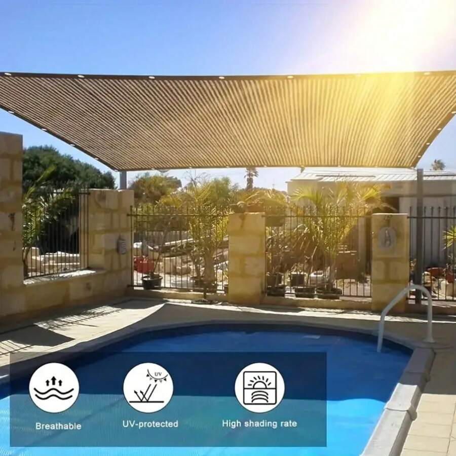 1 pièce Filet d'ombrage extérieur en PE, voile d'ombrage respirante et protégée contre les UV pour balcon, jardin, patio, cour arrière