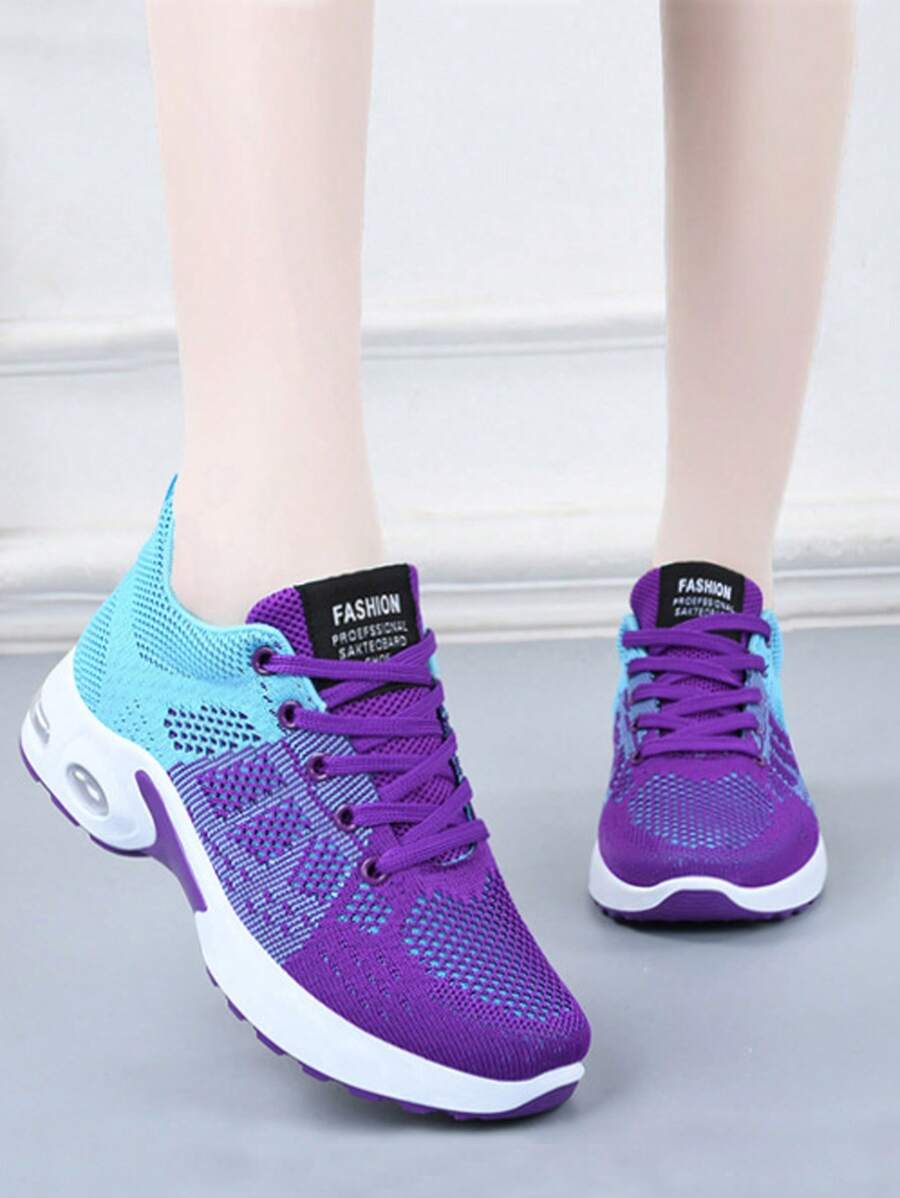 Women's Breathable Soft Sole Lightweight Non-Slip Sneakers For Sports Travel, Flatform
