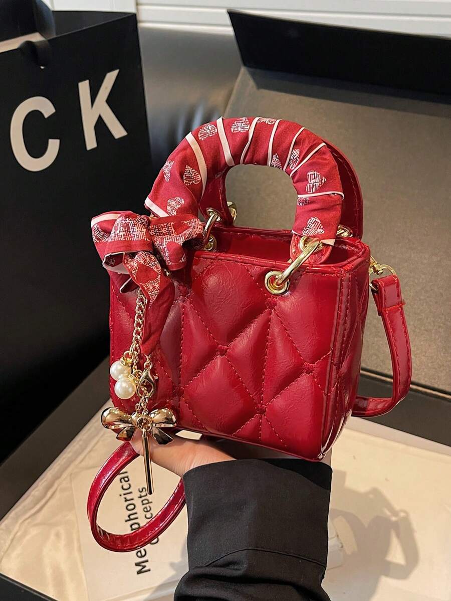 Sac à bandoulière carré mini, polyvalent et casual pour femmes. Look de luxe et chic