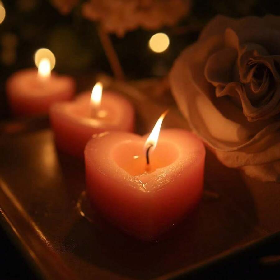 Heart-Shaped Unscented Tea Candles, 3hrs Burning Time Per Piece, Wedding Supplies, Indoor Decor, Creative Heart Candles, Birthday Declaration, Proposal, Romantic Love Candles