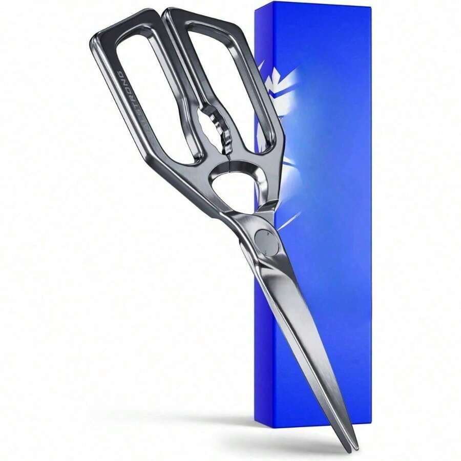 High-Quality Japanese Stainless Steel Kitchen Shears - 420J2 Grade - Ergonomic Ambidextrous Design - Detachable Blade - Sharp, Durable Blade - Multi-Purpose Food Preparation Tool - Vegetable, Meat, Pizza Cutters - Stain-Resistant