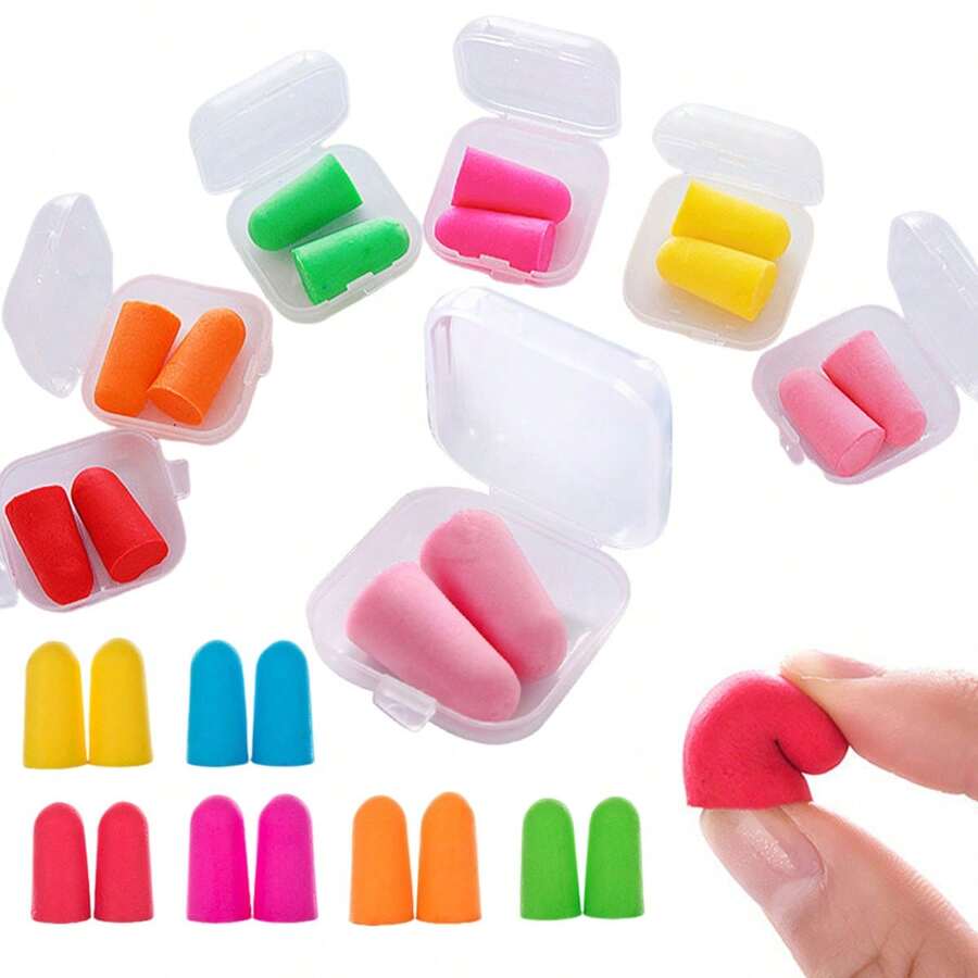5/10 Paar akustische Schaumstoff Ohrstöpsel Anti-Lärm Box Mini Schlaf Lern Reise Ohrstöpsel kreative, zufällige Designs, lustige Geburtstagsgeschenke