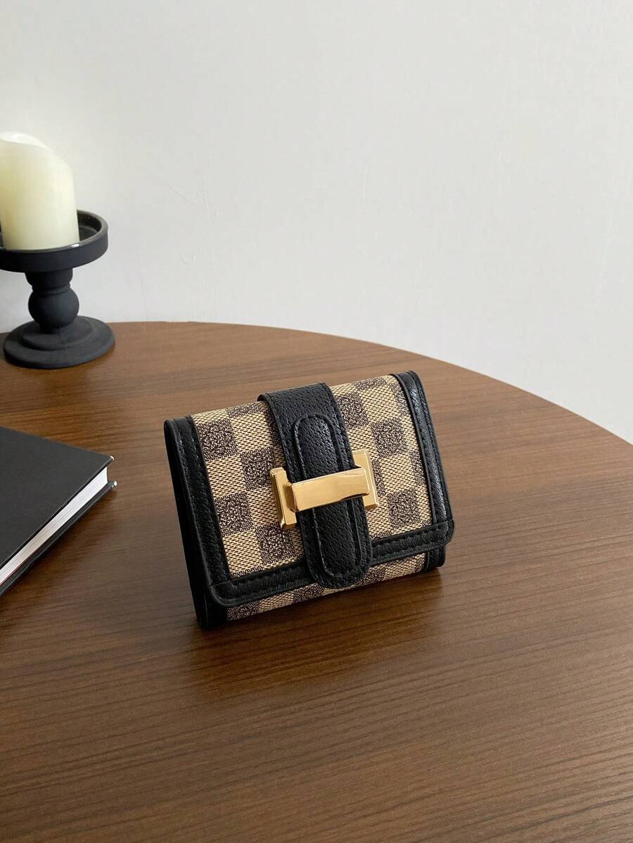 Women 3-Fold Short Floral Print Wallet Brown Color Classic Multi-Slot Coin Purse Vintage Style For Women Wallet Mini Wallet Purse Wallet Small Wallet