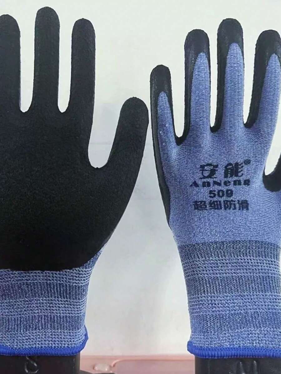 Gants de travail, résistants à l'usure, en mousse de caoutchouc, antidérapants, respirants, enduits de latex pour la construction, la protection du personnel en usine