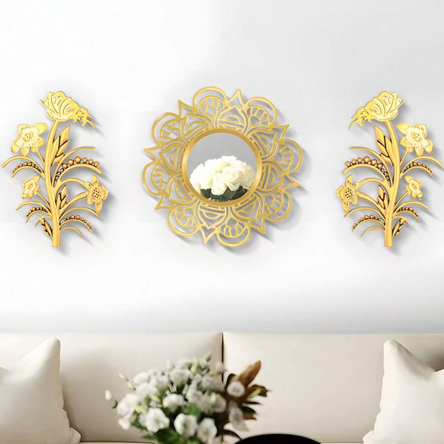 Set di 3/1 specchi da parete decorativi in stile vintage europeo, decorazione per pareti, adatti per soggiorno, camera da letto, camino, arredamento per la casa