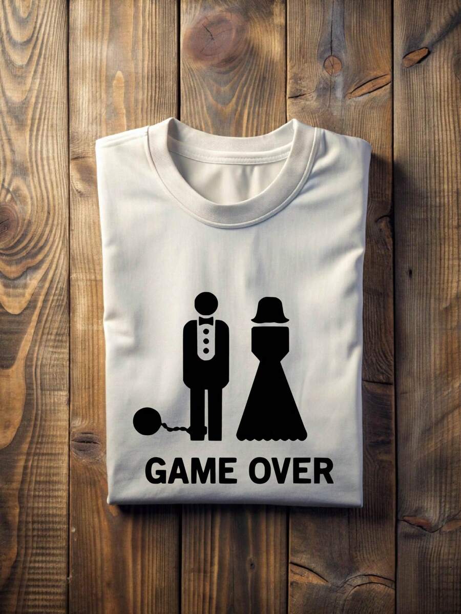Game Over Shirt, Bride And Groom T-Shirt, Matching Marriage Tee, Gift For Wedding, Funny Party Shirts, Husband And Wife T-Shirts TT663