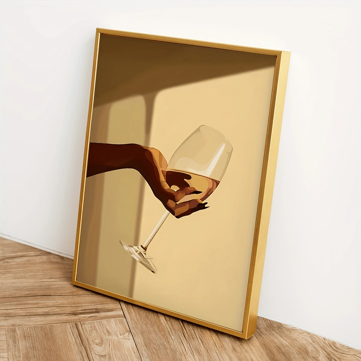 1 pieza - Elegante impresión en lienzo de copa de vino de una sola mano - Decoración moderna de pared sin marco para salas de estar, dormitorios, cocinas, oficinas en el hogar y baños - Colgante vertical único para uso en interiores/exteriores