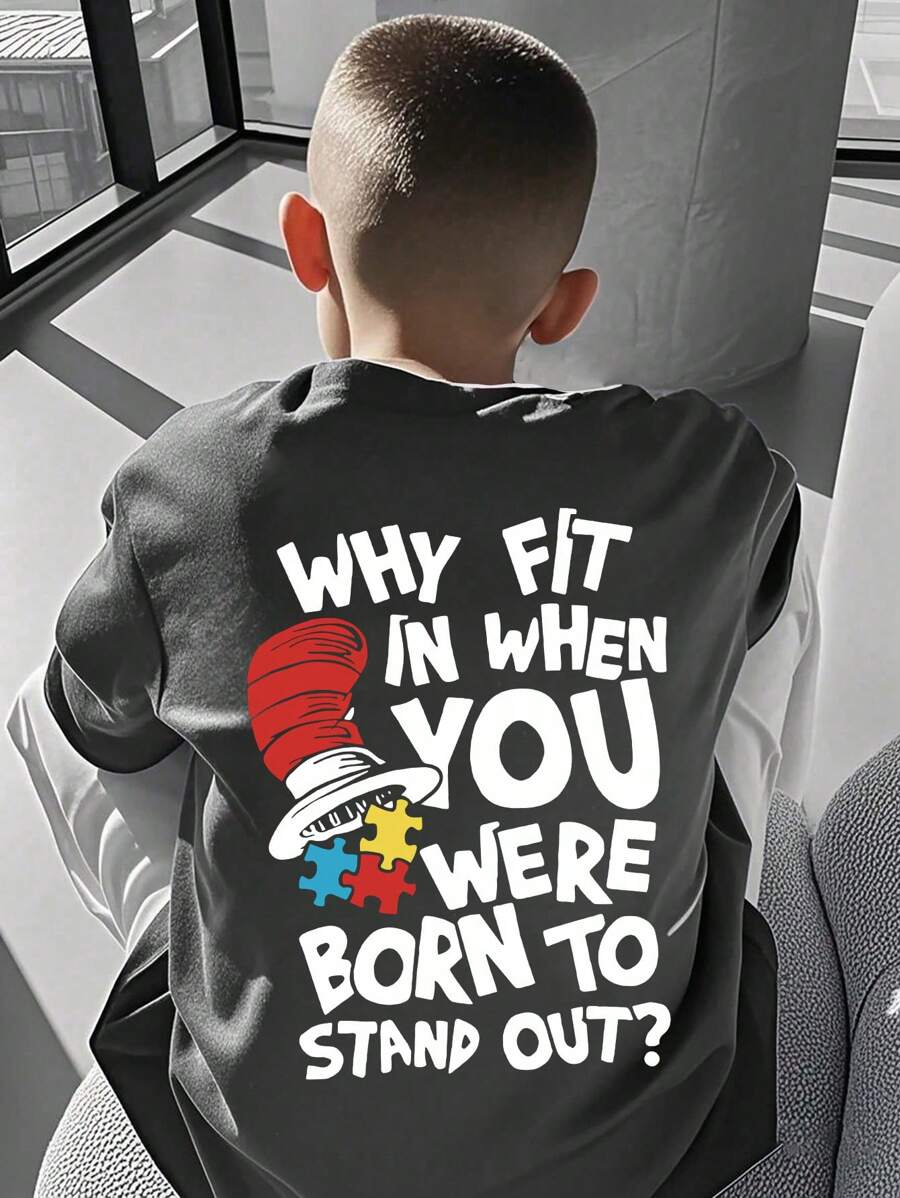 Tween Boy's Casual Graphic Print Crew Neck Short Sleeve T-Shirt Tops, Summer