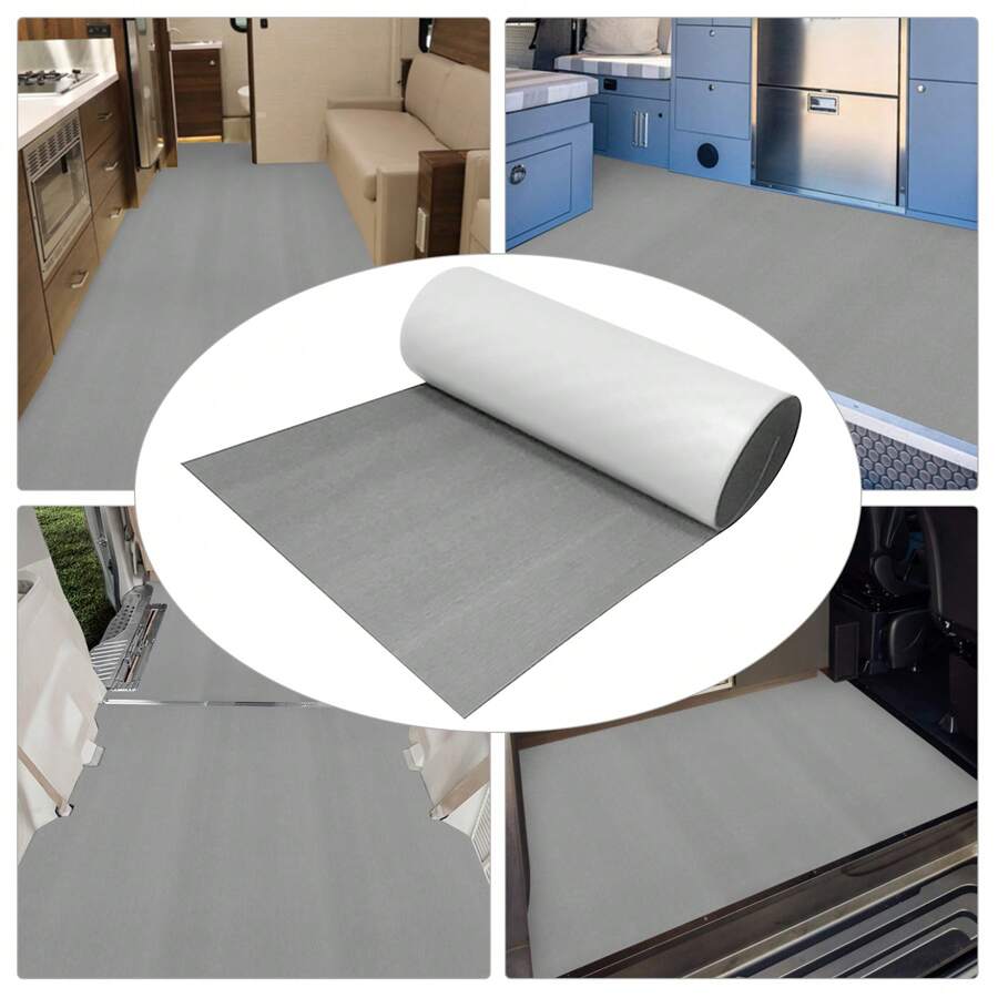 YUNRUX Alfombra autoadhesiva de espuma EVA gris teca para suelo de barco y yate, 240 x 90 cm
