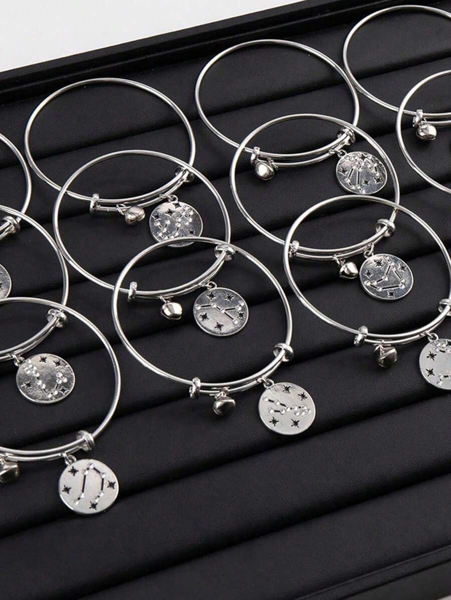 1 Stück modisches Sternzeichen-Scheiben-Armband, minimalistisches Design, geeignet als Geburtstags-/Erinnerungsgeschenk für weibliche Freunde und Familie