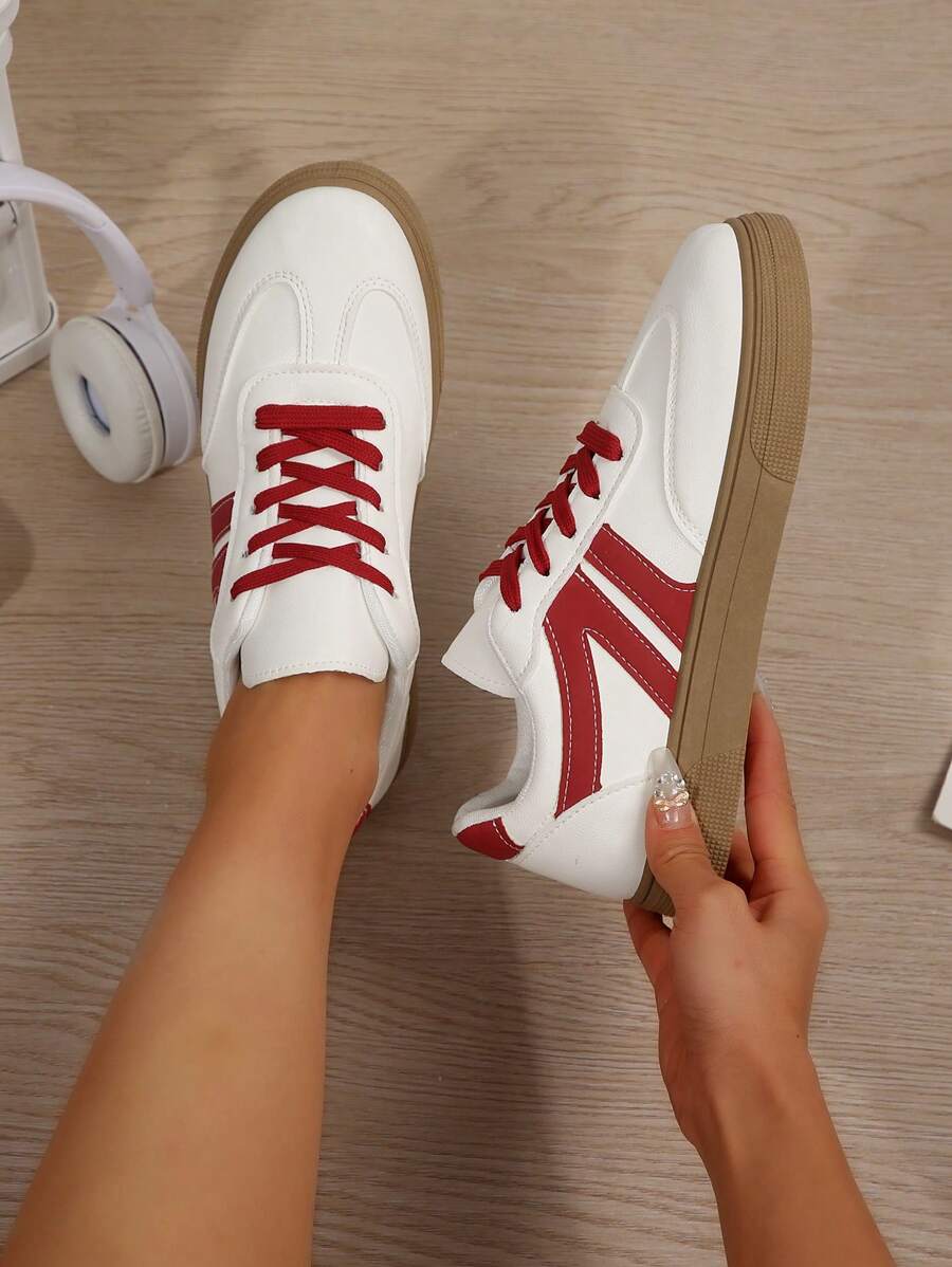Women's Athletic Colorblock Shoes – Patchwork Upper And Chunky Sole For Fitness Activities