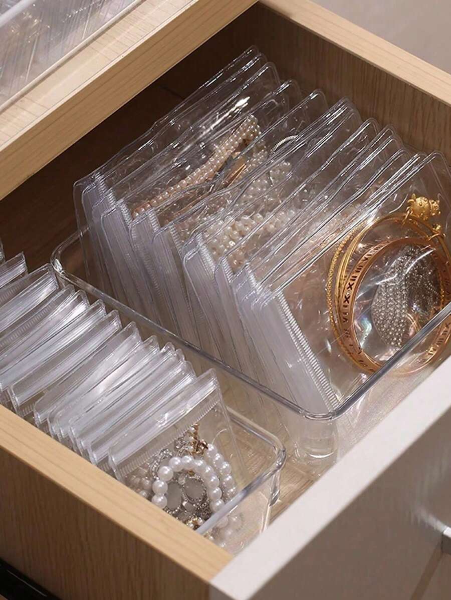 100pcs/50pcs/30pcs/5pcs Jewelry Storage Bags, Jewelry Pouches, Small Jewelry Clear Bags, Favors, Small Accessories, Earrings, Anti-Tarnish Premium Jewelry Storage Bags - Compact & Transparent, Suitable For Necklaces, Bracelets & Rings - Portable & Space-Saving Ziplock Jewelry Display Bags - PVC Ziplock Bags For Rings, Earrings & Small Accessories, Compact & Convenient Jewelry Storage Bags Back To School