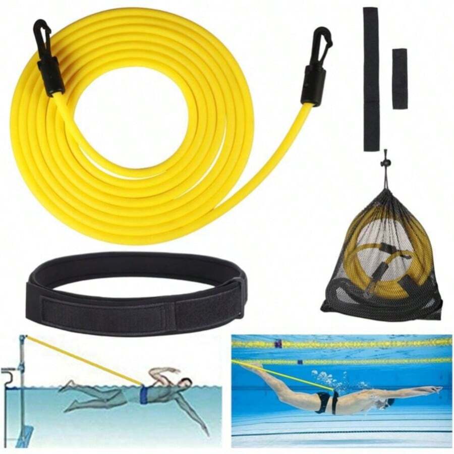 Bande élastique de natation réglable de 4 m, ceinture de résistance, bande élastique de natation professionnelle pour adultes et enfants, ceinture de natation, bande élastique de natation, bande élastique de piscine réglable