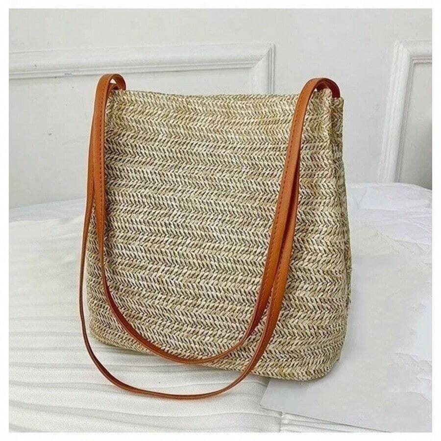 Woven Straw Bag For Women, Large Wicker Basket, Beach Bag, Summer Crossbody Bags For Women, Small Beach Bag For Girls, New