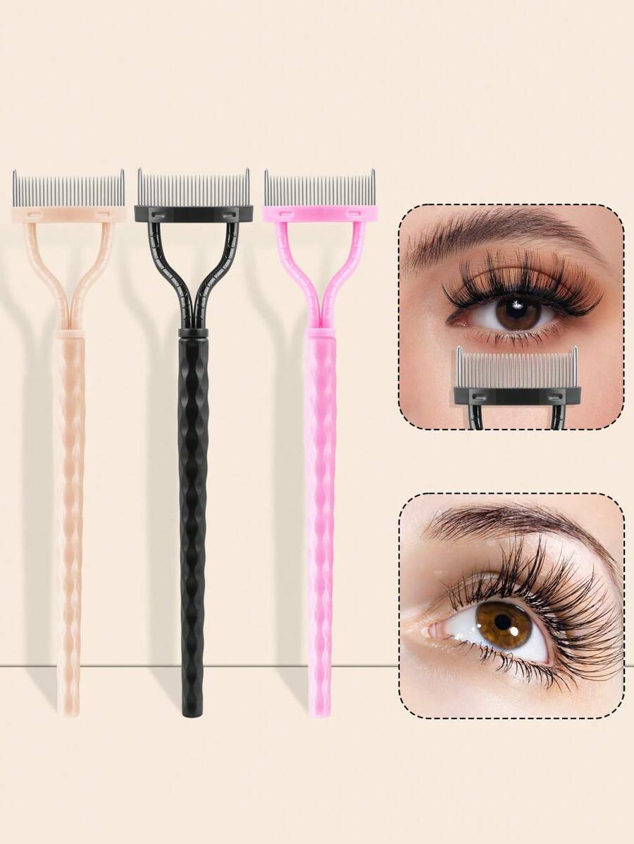 1 pieza Separador de pestañas con patrón de diamante, herramienta profesional de maquillaje de ojos para maquillaje diario, ayuda a separar las pestañas