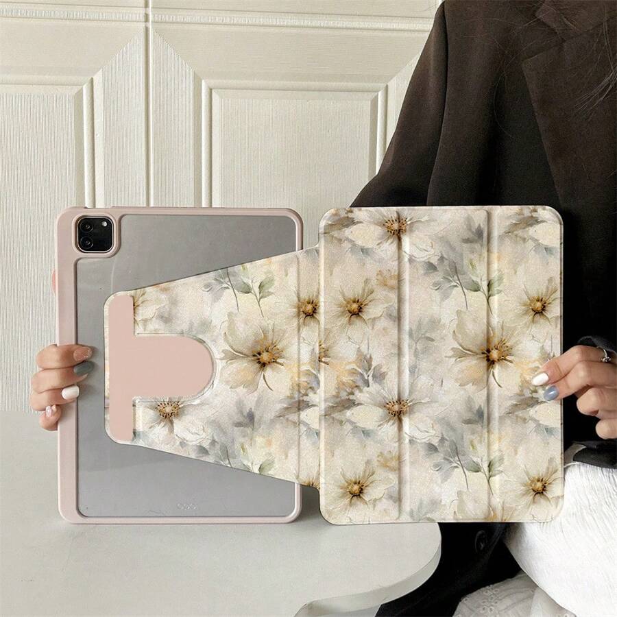 360° draaibare opvouwbare hoes om uw iPad eenvoudig te beschermen: Smart Case compatibel met iPad Air 6, Air 5, 4 en iPad 10 (10,9 inch) - Apple iPad Pro 2024 is perfect voor drukke vergaderingen, reisavonturen en comfortabele ontspanning met het gezin