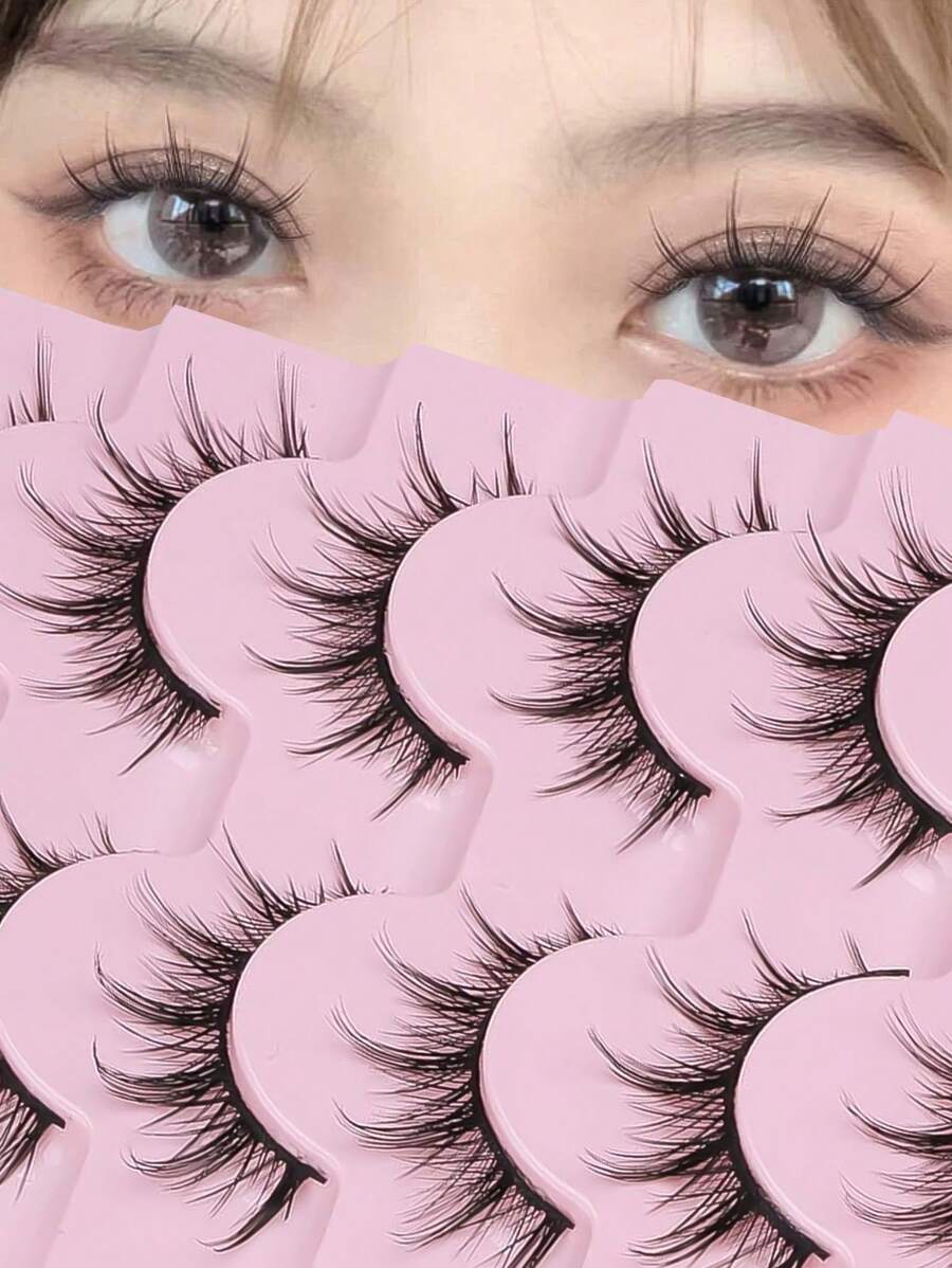 7 Pairs Anime Manga Lashes For Japanese Cosplay | Little Devil Style Asian False Eyelashes | Natural-Looking 8-13mm Length | Featherlight & Reusable (Daily Wear/Costume)